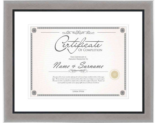 Silver Frame for Certificates & Diplomas