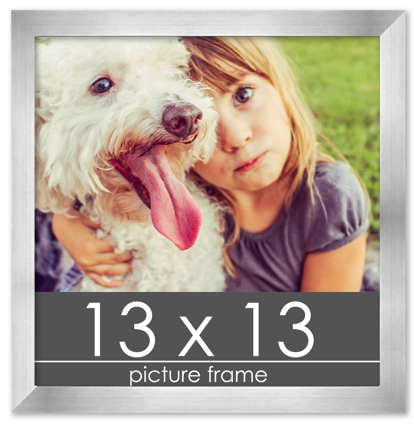 Contemporary Silver Pewter Wood Picture Frame