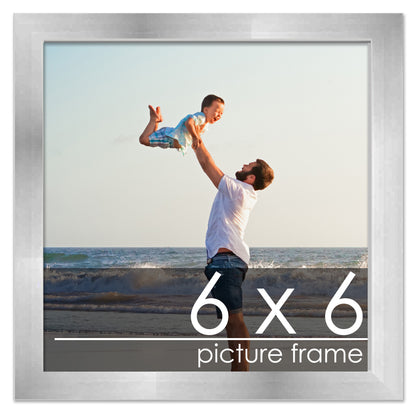 Contemporary Silver Pewter Wood Picture Frame