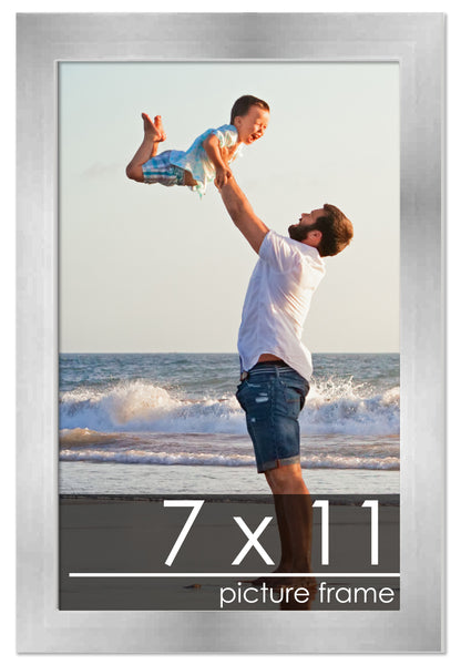 Contemporary Silver Pewter Wood Picture Frame