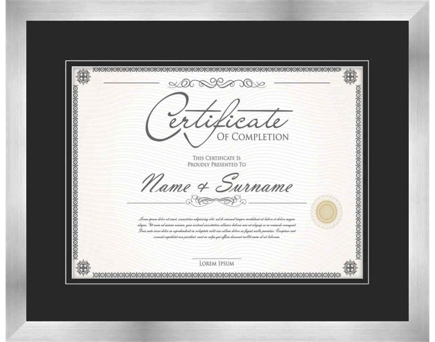 Pewter Frame for Certificates & Diplomas