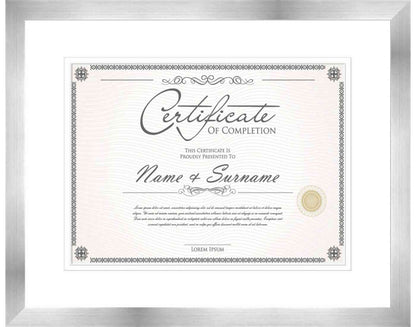 Pewter Frame for Certificates & Diplomas