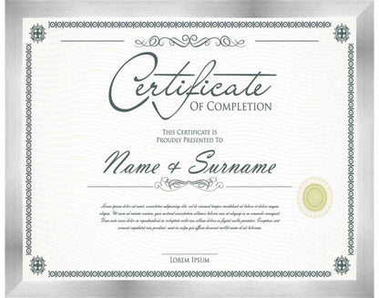 Pewter Frame for Certificates & Diplomas