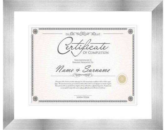 Pewter Frame for Certificates & Diplomas
