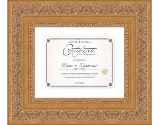 Antique Gold Frame for Certificates & Diplomas