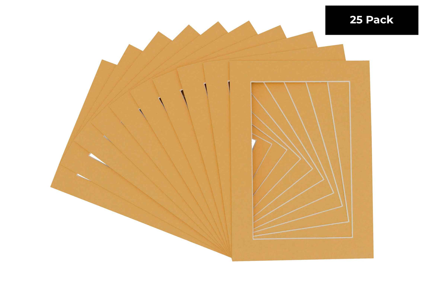Pack of 25 Topaz Orange Precut Acid-Free Matboards