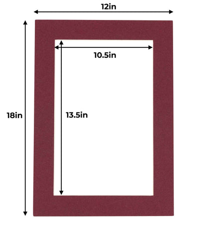 Pack of 25 Maroon Precut Acid-Free Matboards