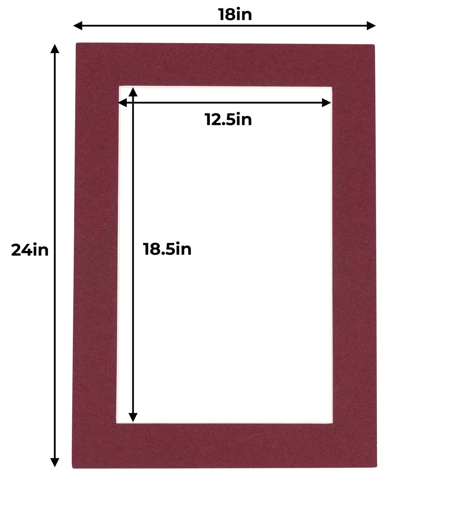 Maroon Precut Acid-Free Matboard Set with Clear Bag & Backing