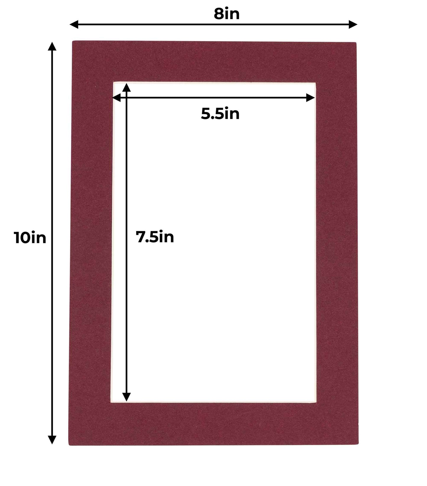 Pack of 10 Maroon Precut Acid-Free Matboards