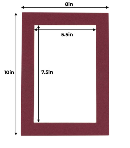 Maroon Precut Acid-Free Matboard Set with Clear Bag & Backing