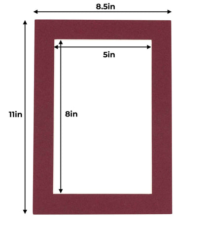 Pack of 10 Maroon Precut Acid-Free Matboards