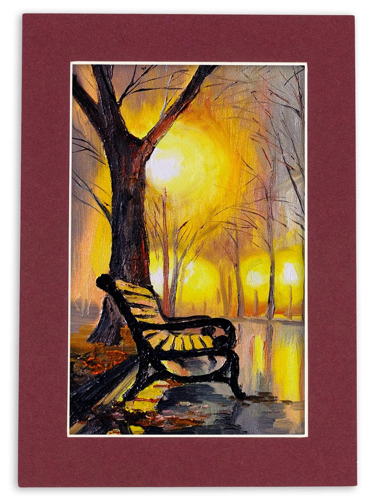 Pack of 25 Maroon Precut Acid-Free Matboard Set with Clear Bags & Backings
