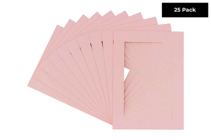 Pack of 25 Soft Pink Precut Acid-Free Matboards