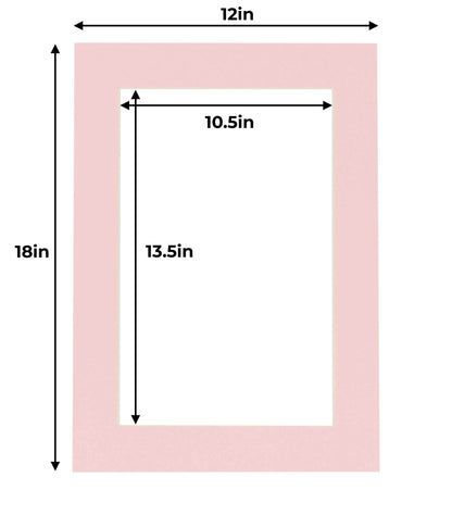 Pack of 10 Soft Pink Precut Acid-Free Matboard Set with Clear Bags & Backings