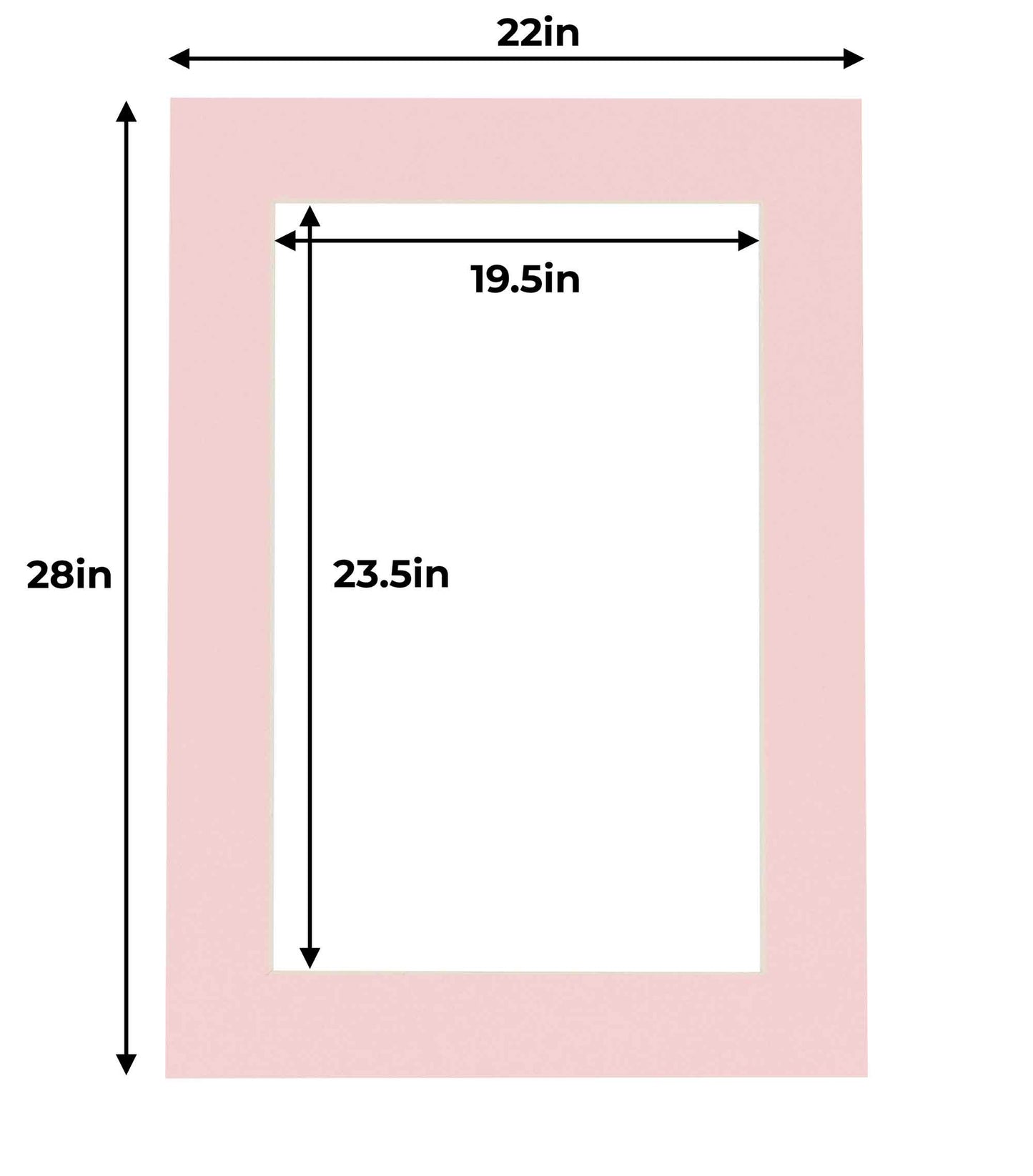Pack of 25 Soft Pink Precut Acid-Free Matboards