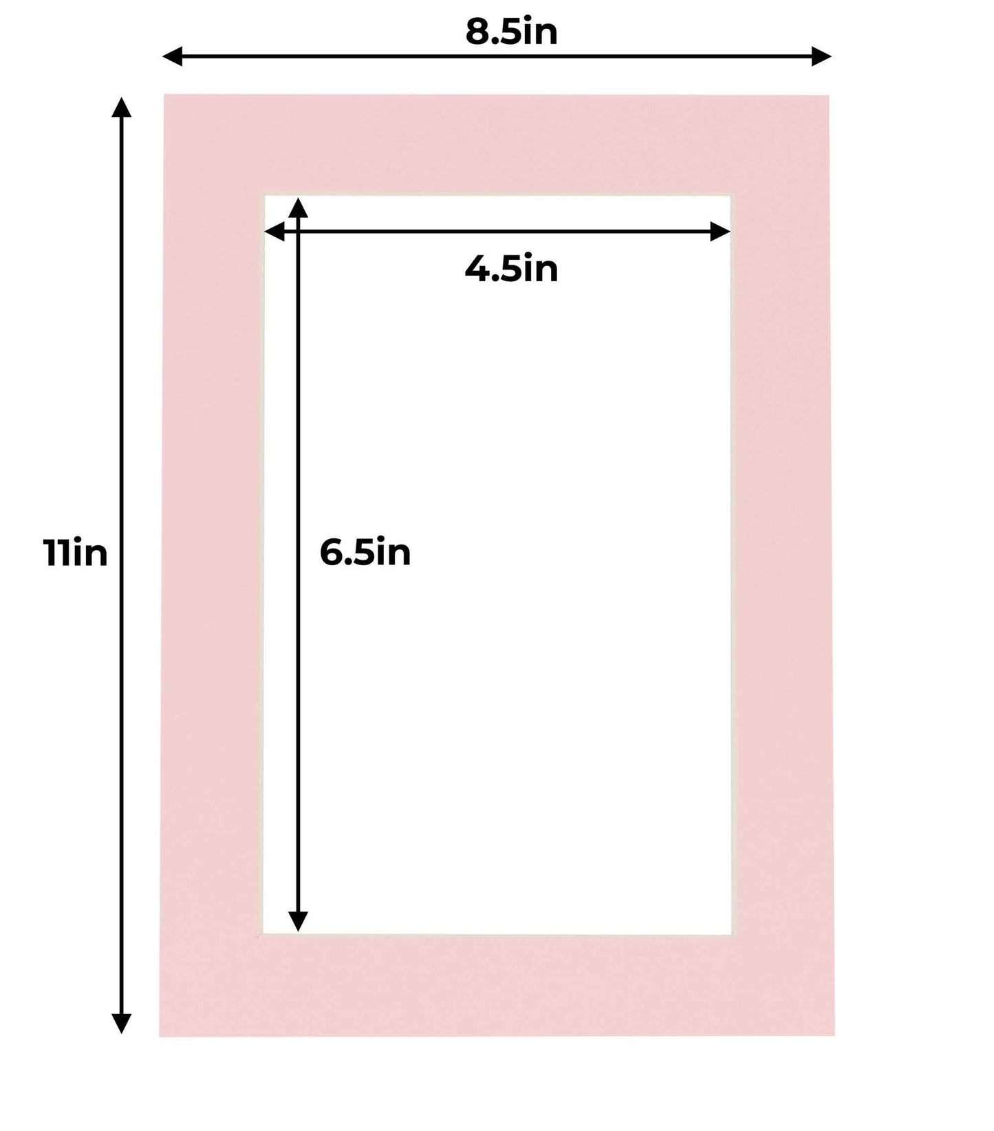 Pack of 10 Soft Pink Precut Acid-Free Matboard Set with Clear Bags & Backings