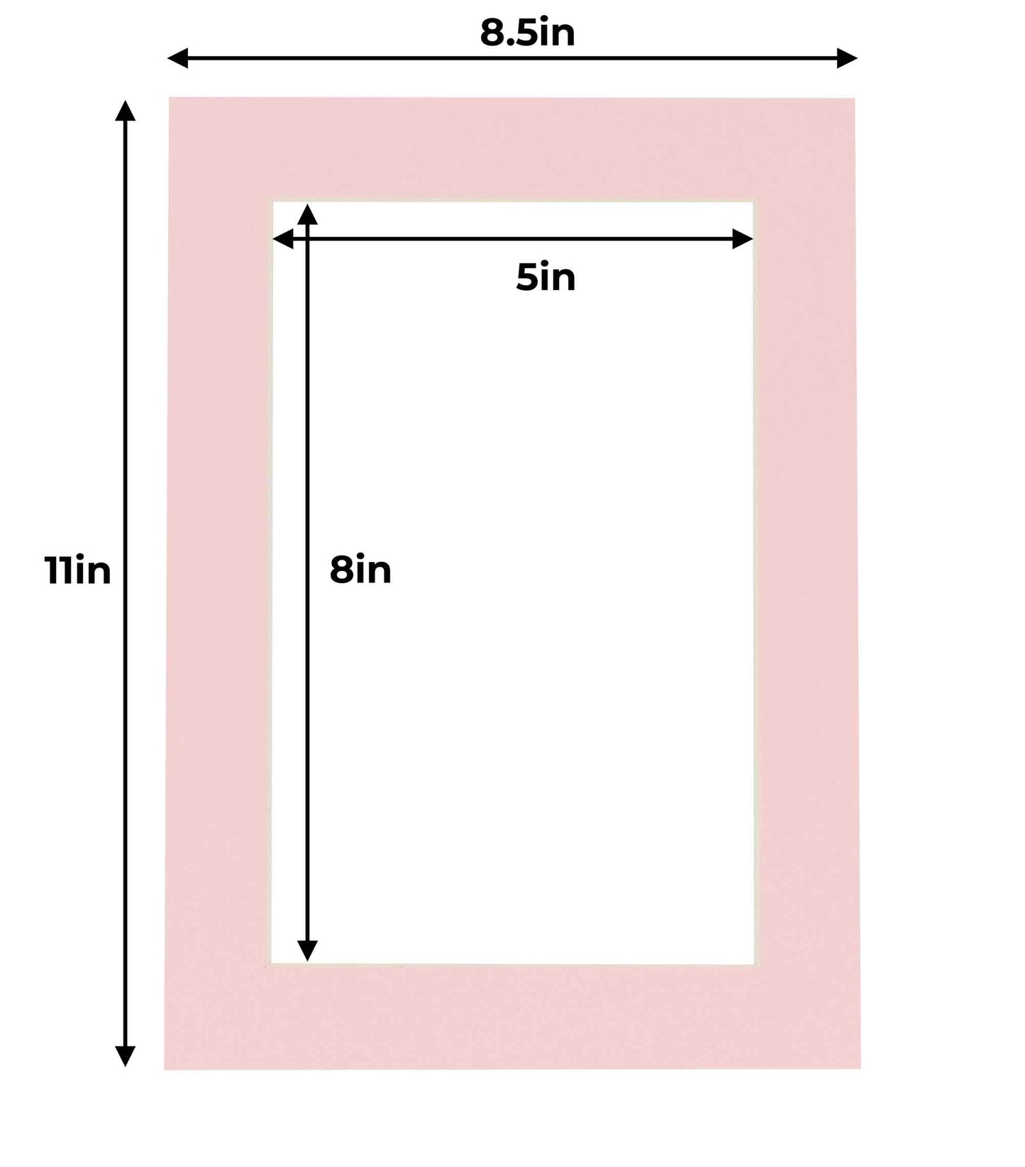 Soft Pink Precut Acid-Free Matboard Set with Clear Bag & Backing