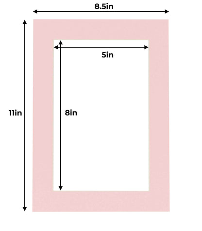 Soft Pink Precut Acid-Free Matboard Set with Clear Bag & Backing