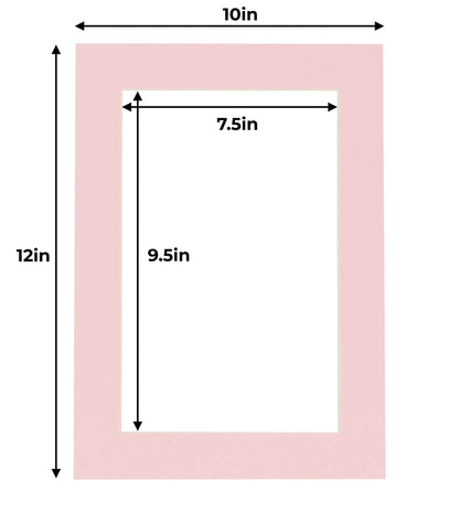 Pack of 25 Soft Pink Precut Acid-Free Matboards