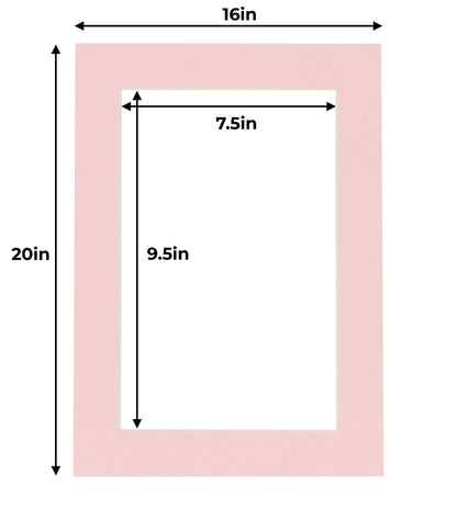 Pack of 25 Soft Pink Precut Acid-Free Matboard Set with Clear Bags & Backings