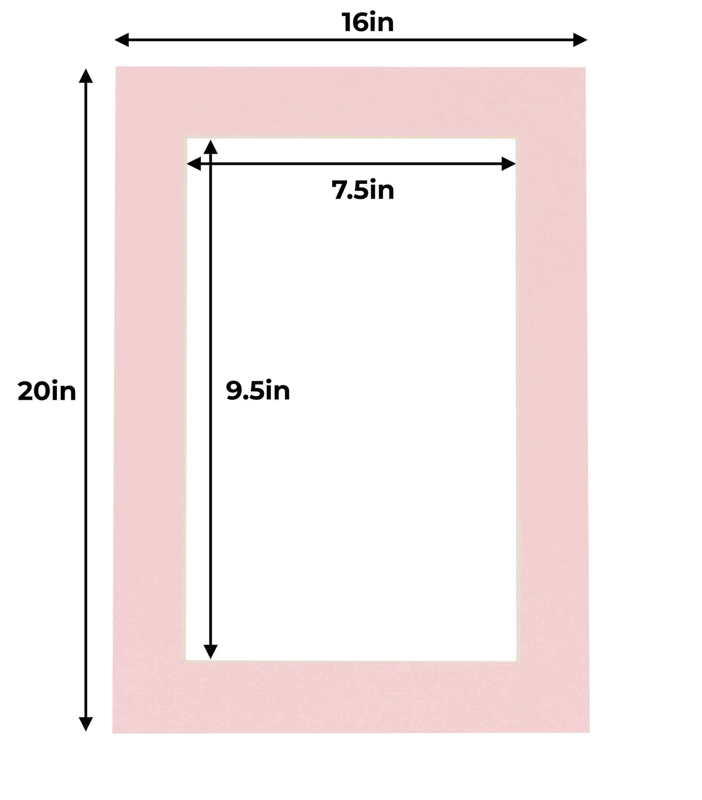 Soft Pink Precut Acid-Free Matboard Set with Clear Bag & Backing