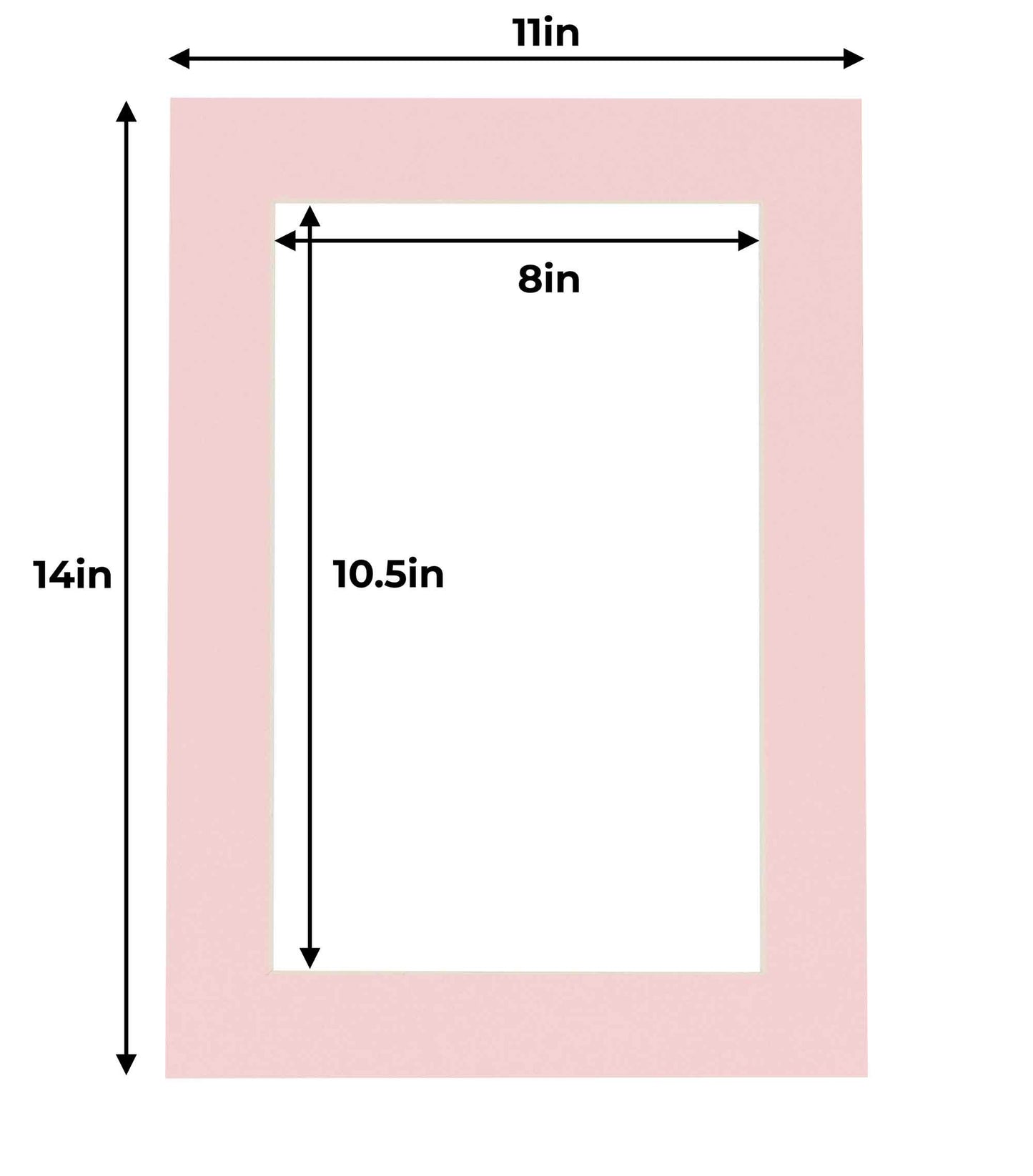 Pack of 10 Soft Pink Precut Acid-Free Matboards