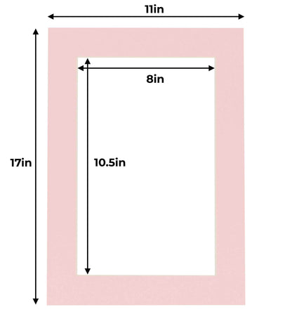 Pack of 10 Soft Pink Precut Acid-Free Matboards