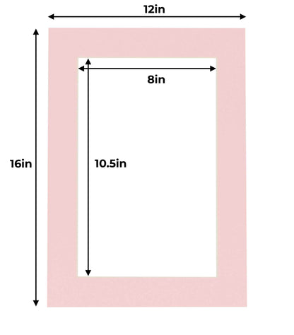 Pack of 10 Soft Pink Precut Acid-Free Matboards
