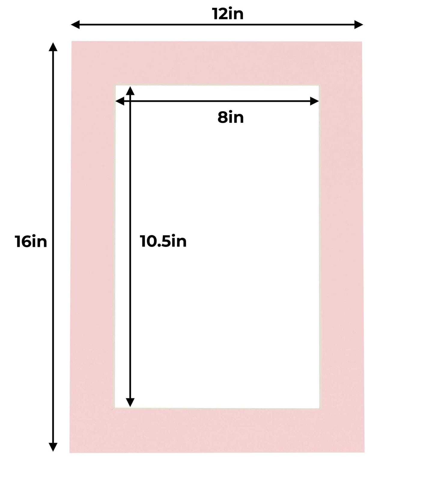 Pack of 10 Soft Pink Precut Acid-Free Matboard Set with Clear Bags & Backings
