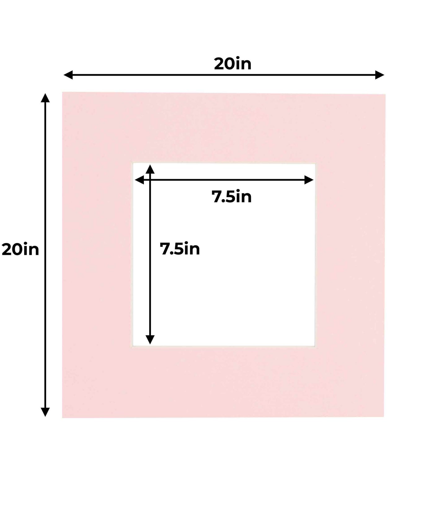 Pack of 10 Soft Pink Precut Acid-Free Matboard Set with Clear Bags & Backings