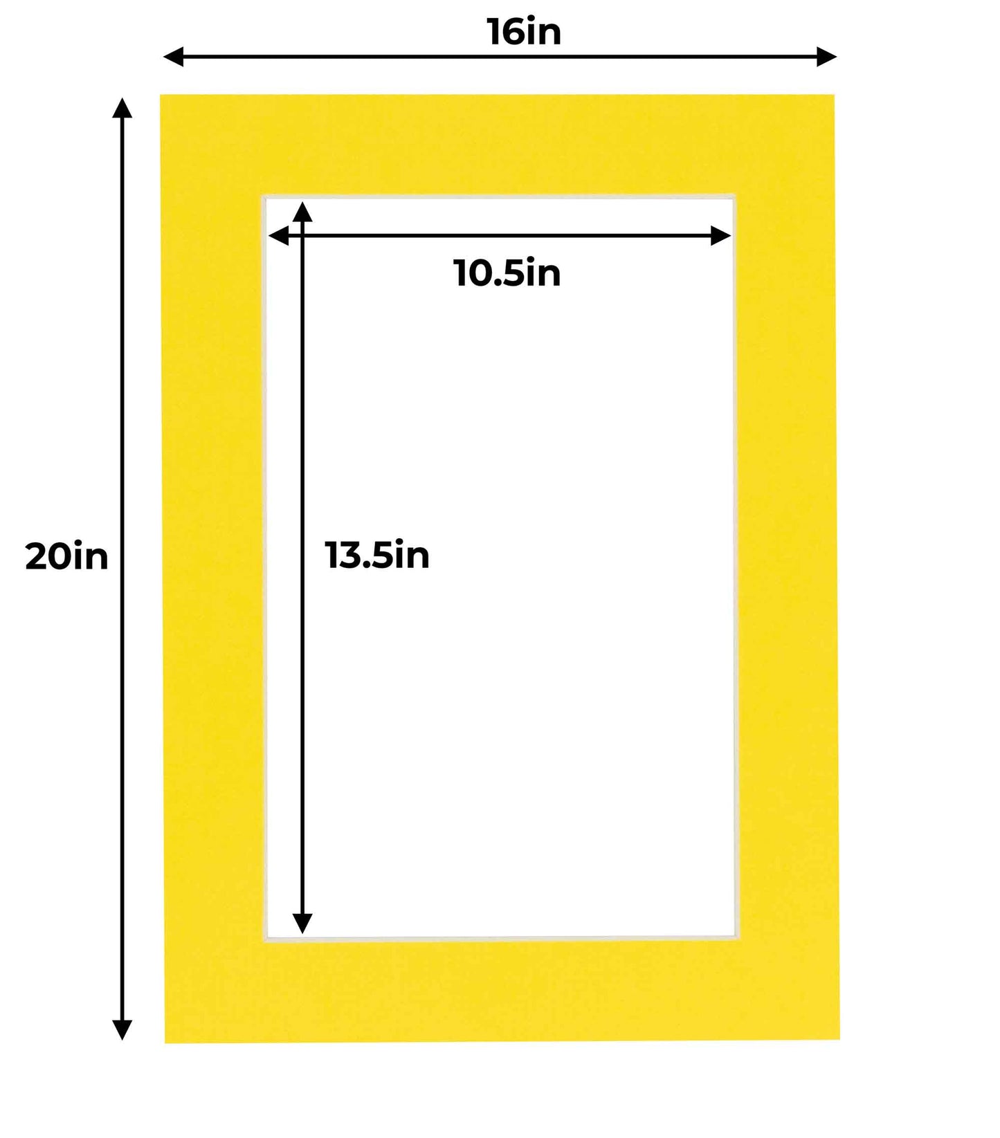 Pack of 10 Yellow Precut Acid-Free Matboard Set with Clear Bags & Backings