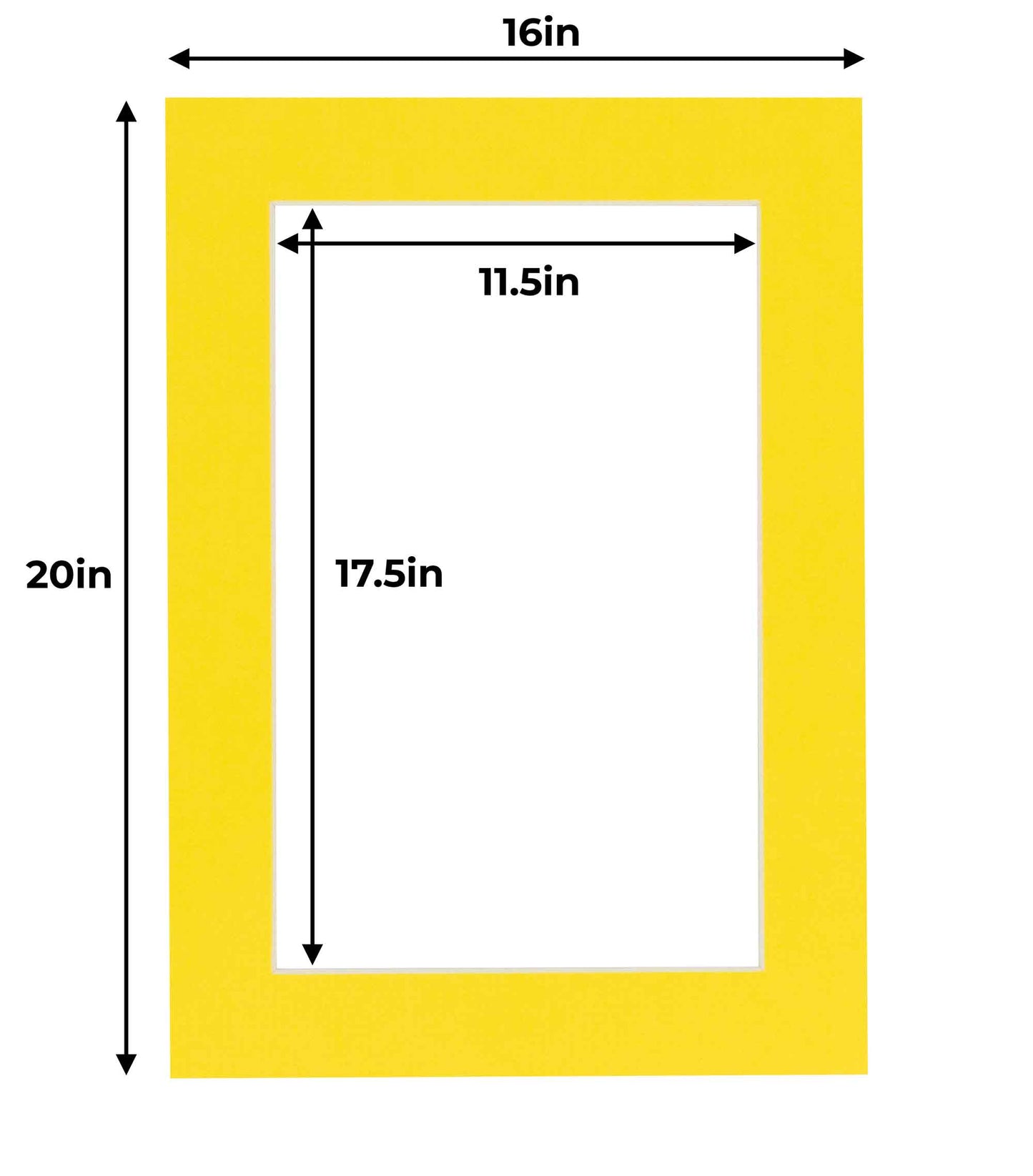 Pack of 10 Yellow Precut Acid-Free Matboard Set with Clear Bags & Backings