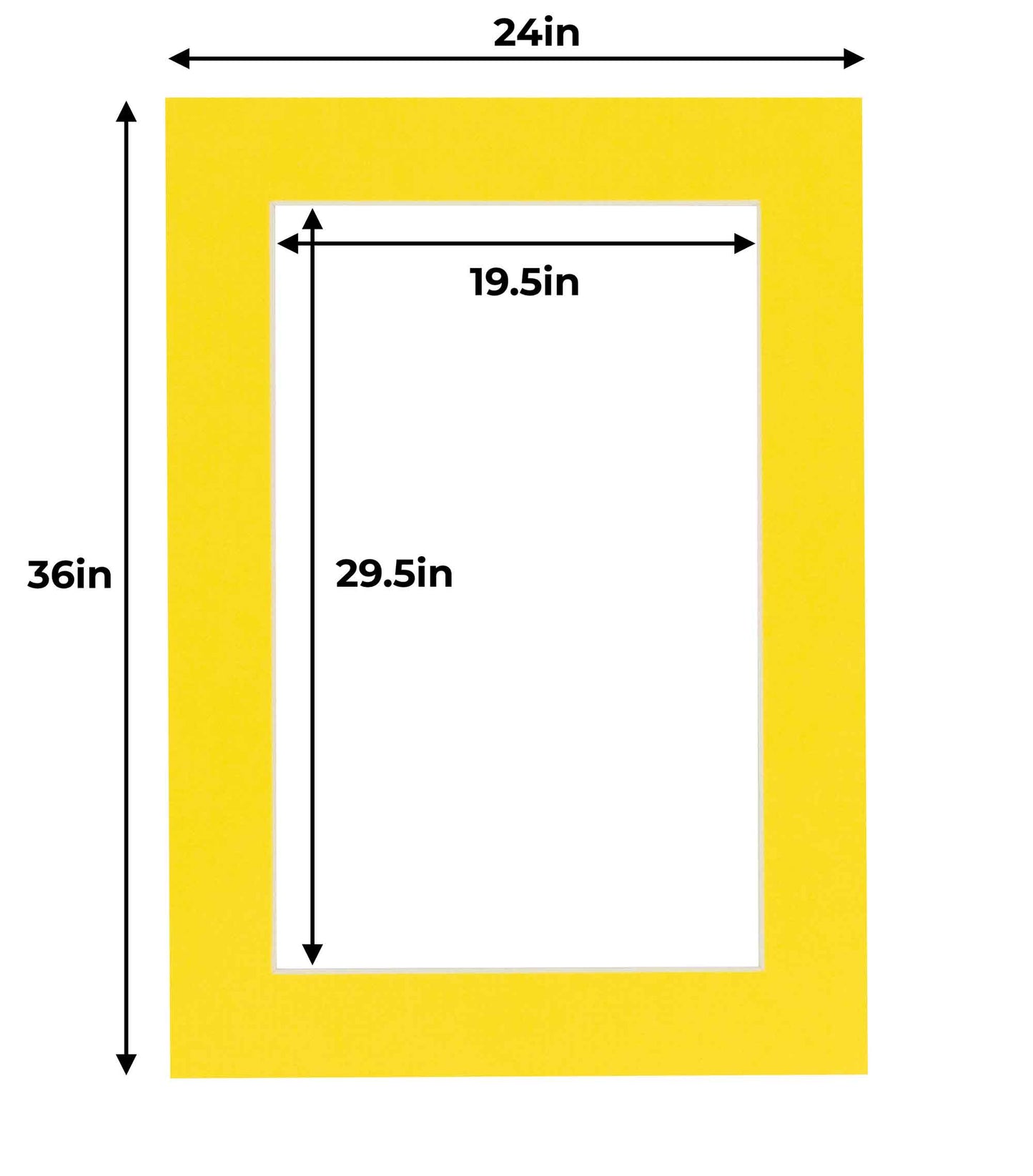 Pack of 10 Yellow Precut Acid-Free Matboards