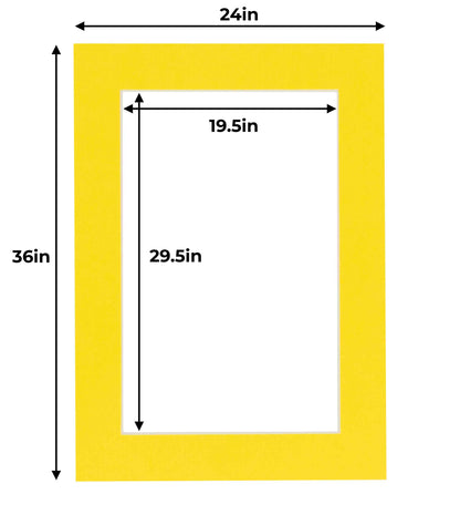 Pack of 10 Yellow Precut Acid-Free Matboards