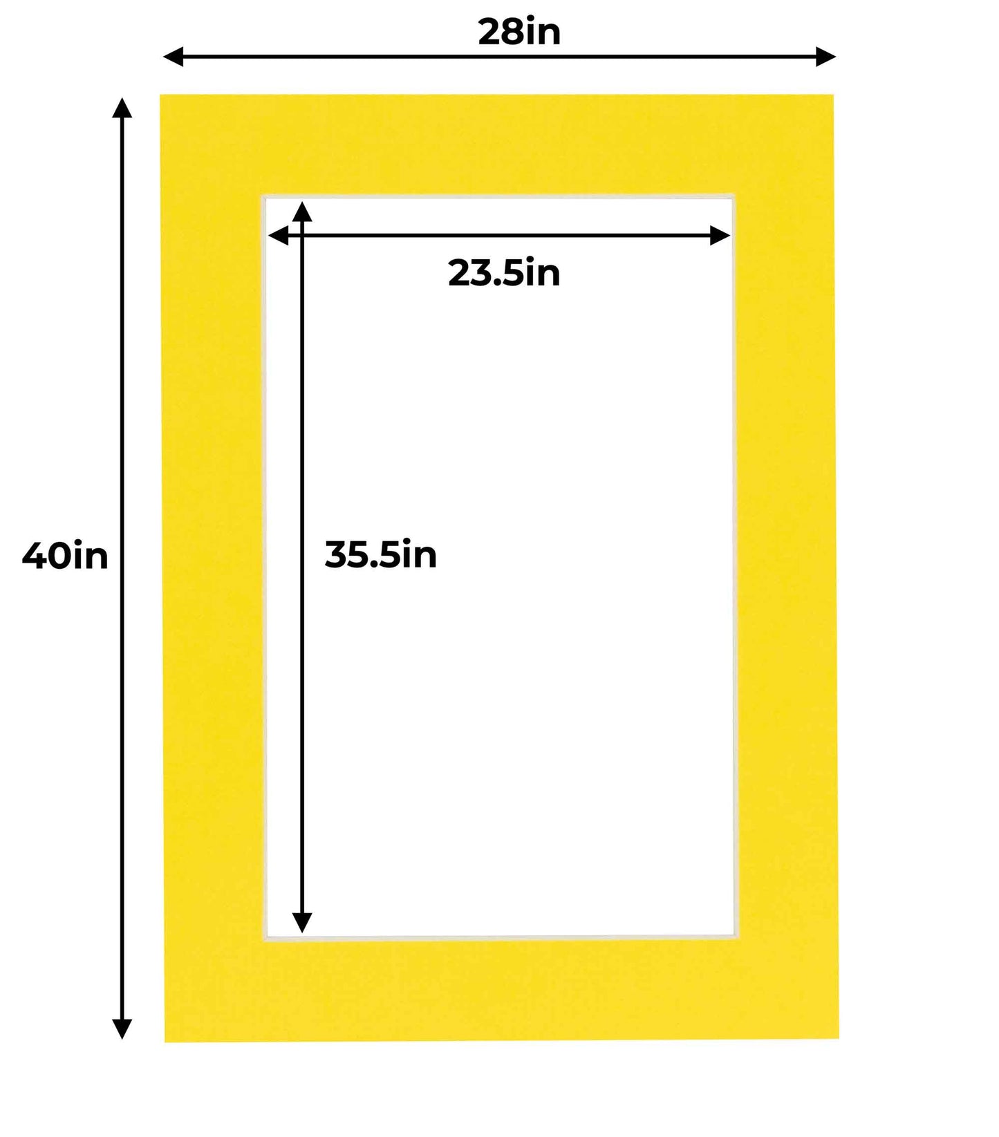 Pack of 10 Yellow Precut Acid-Free Matboards