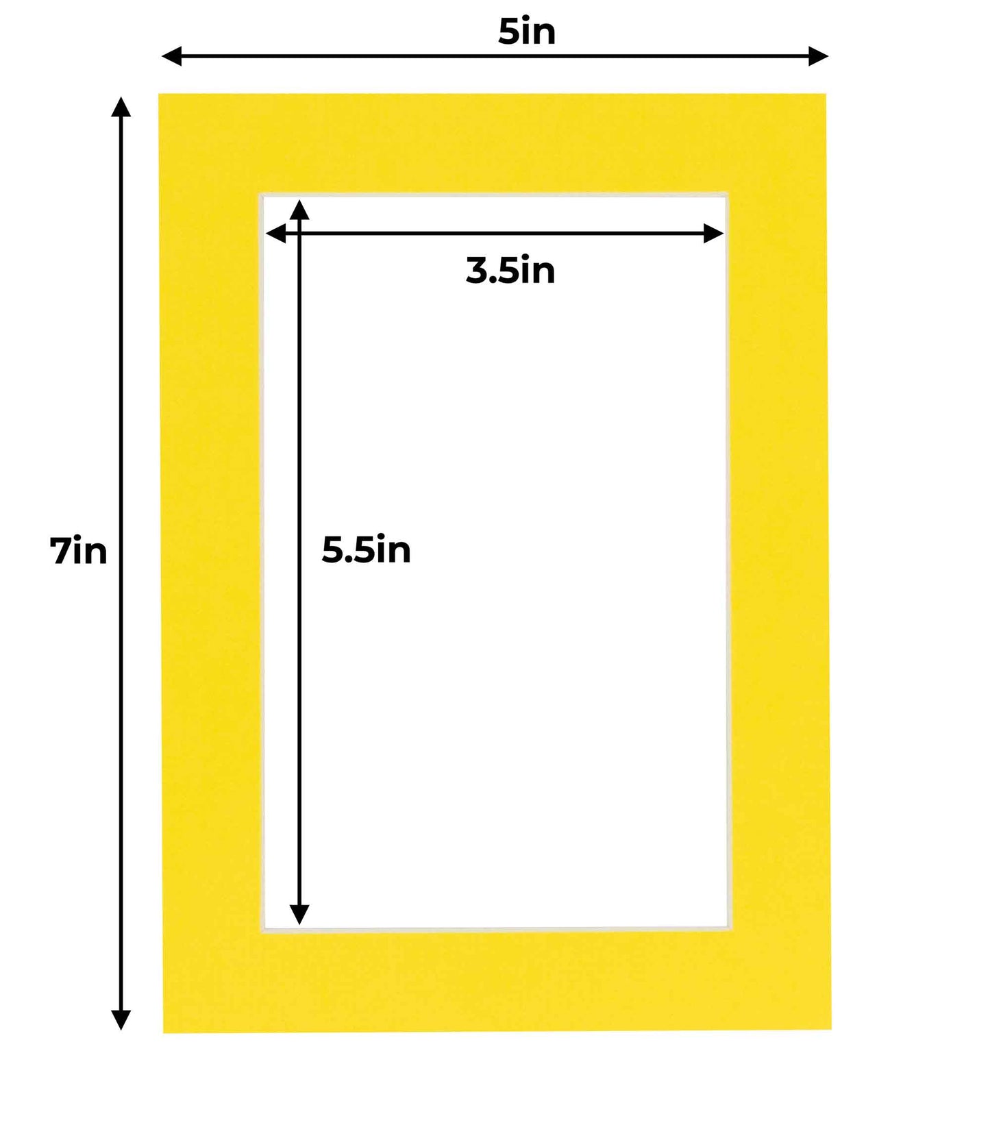 Pack of 10 Yellow Precut Acid-Free Matboards