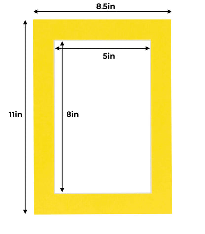 Yellow Precut Acid-Free Matboard Set with Clear Bag & Backing