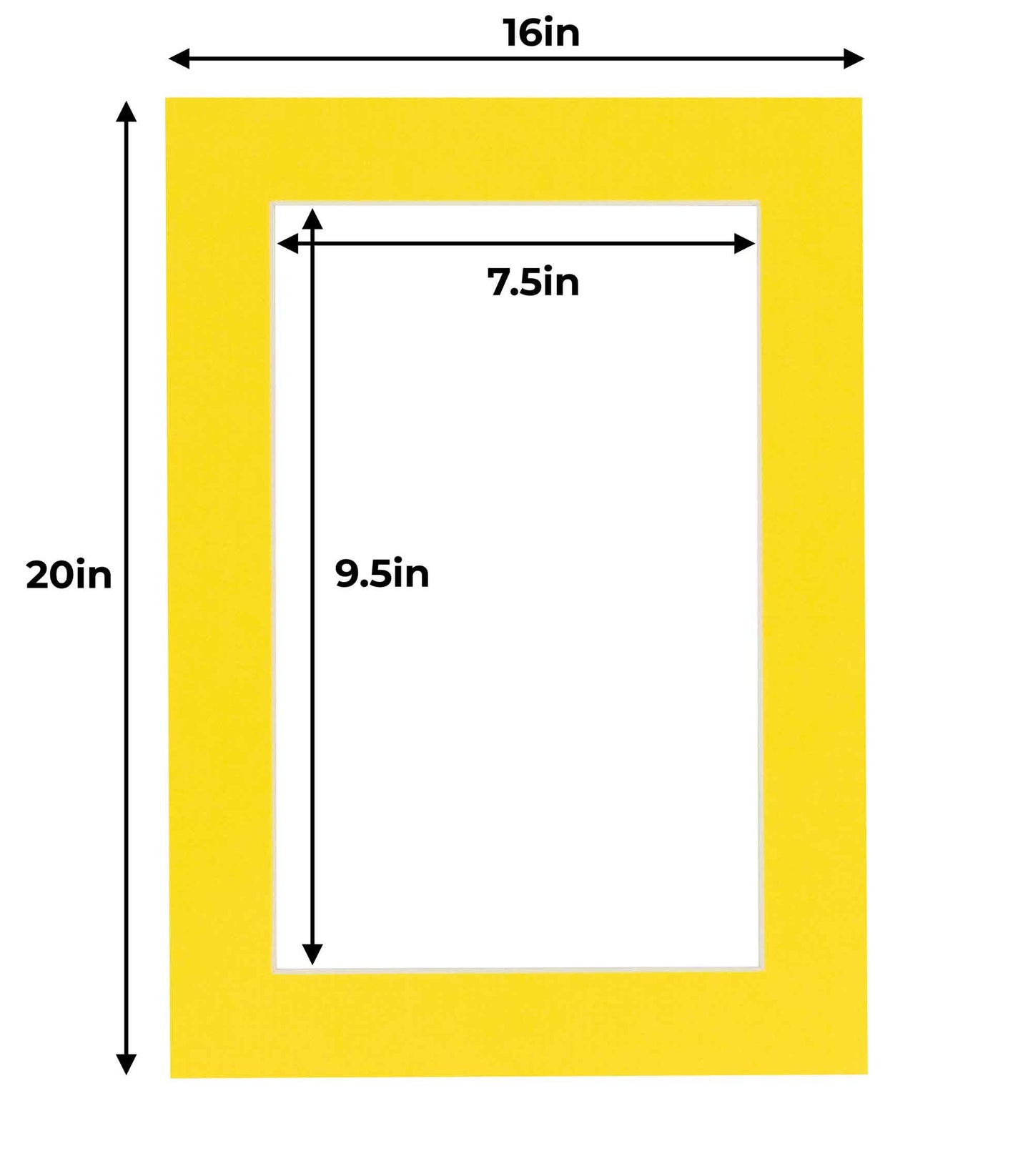 Pack of 10 Yellow Precut Acid-Free Matboard Set with Clear Bags & Backings