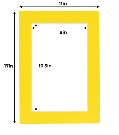 Pack of 10 Yellow Precut Acid-Free Matboards