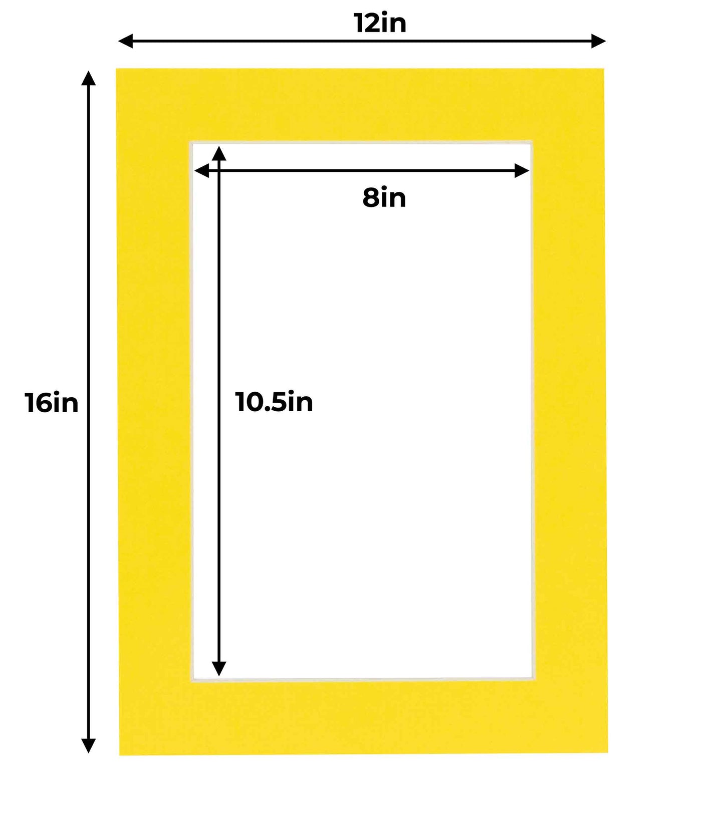 Pack of 10 Yellow Precut Acid-Free Matboard Set with Clear Bags & Backings