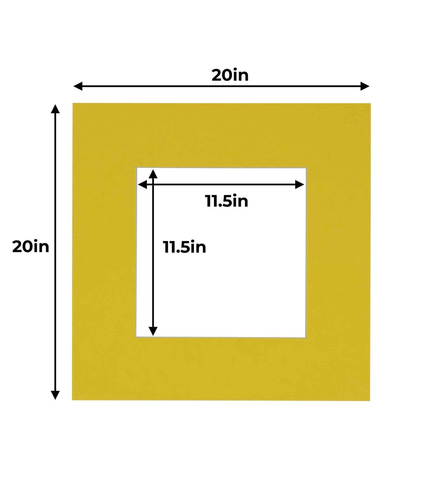 Pack of 25 Yellow Precut Acid-Free Matboard Set with Clear Bags & Backings