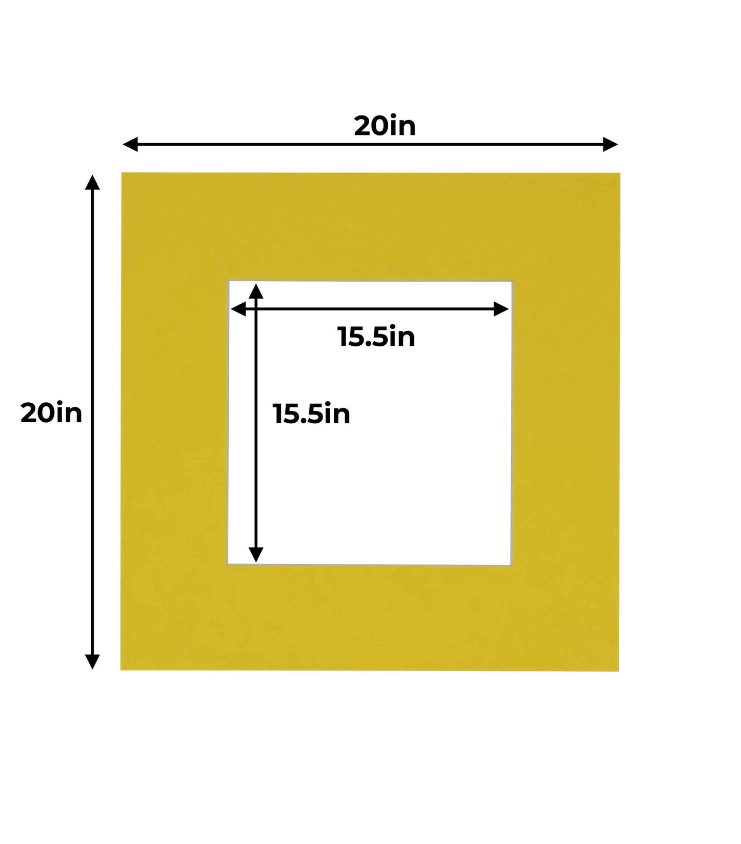 Pack of 25 Yellow Precut Acid-Free Matboard Set with Clear Bags & Backings