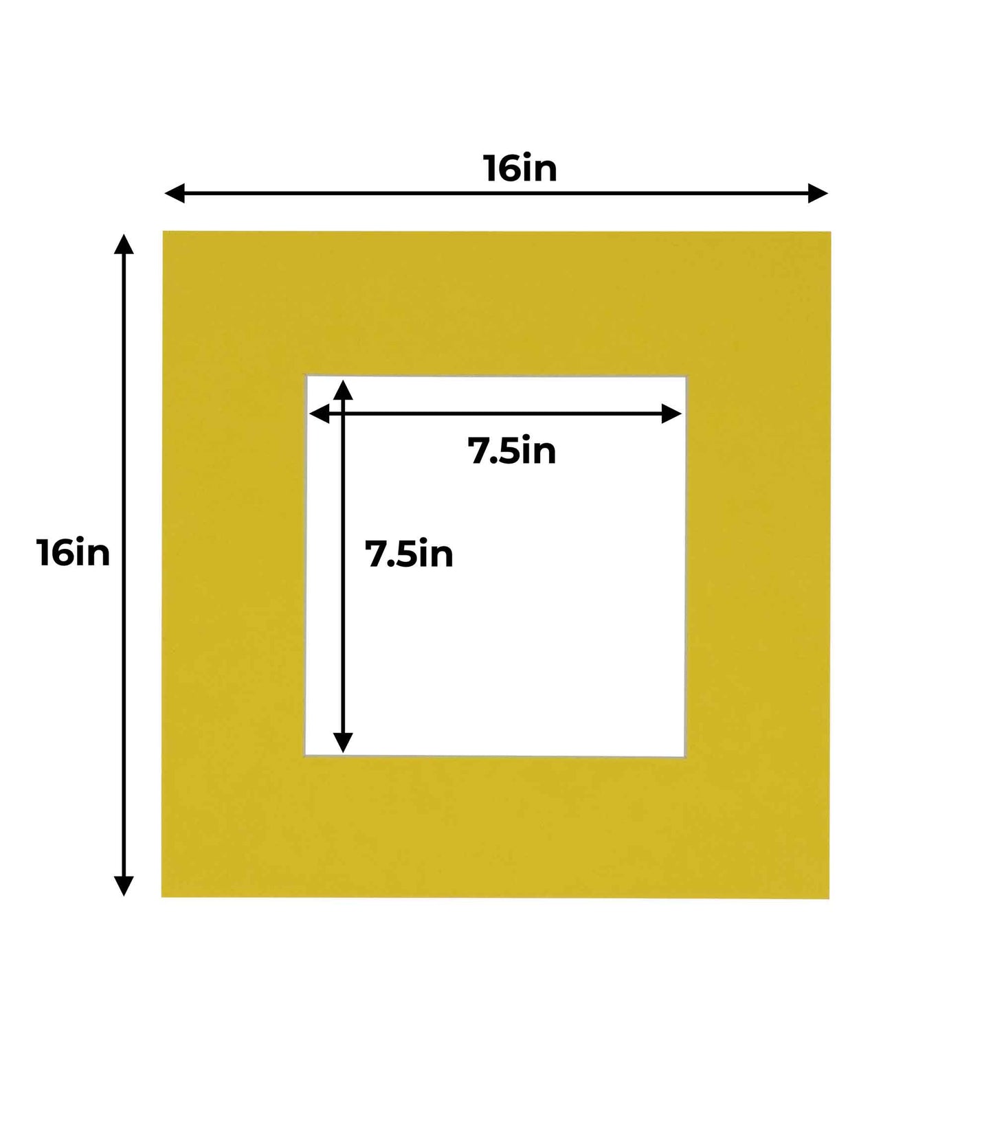 Pack of 10 Yellow Precut Acid-Free Matboard Set with Clear Bags & Backings