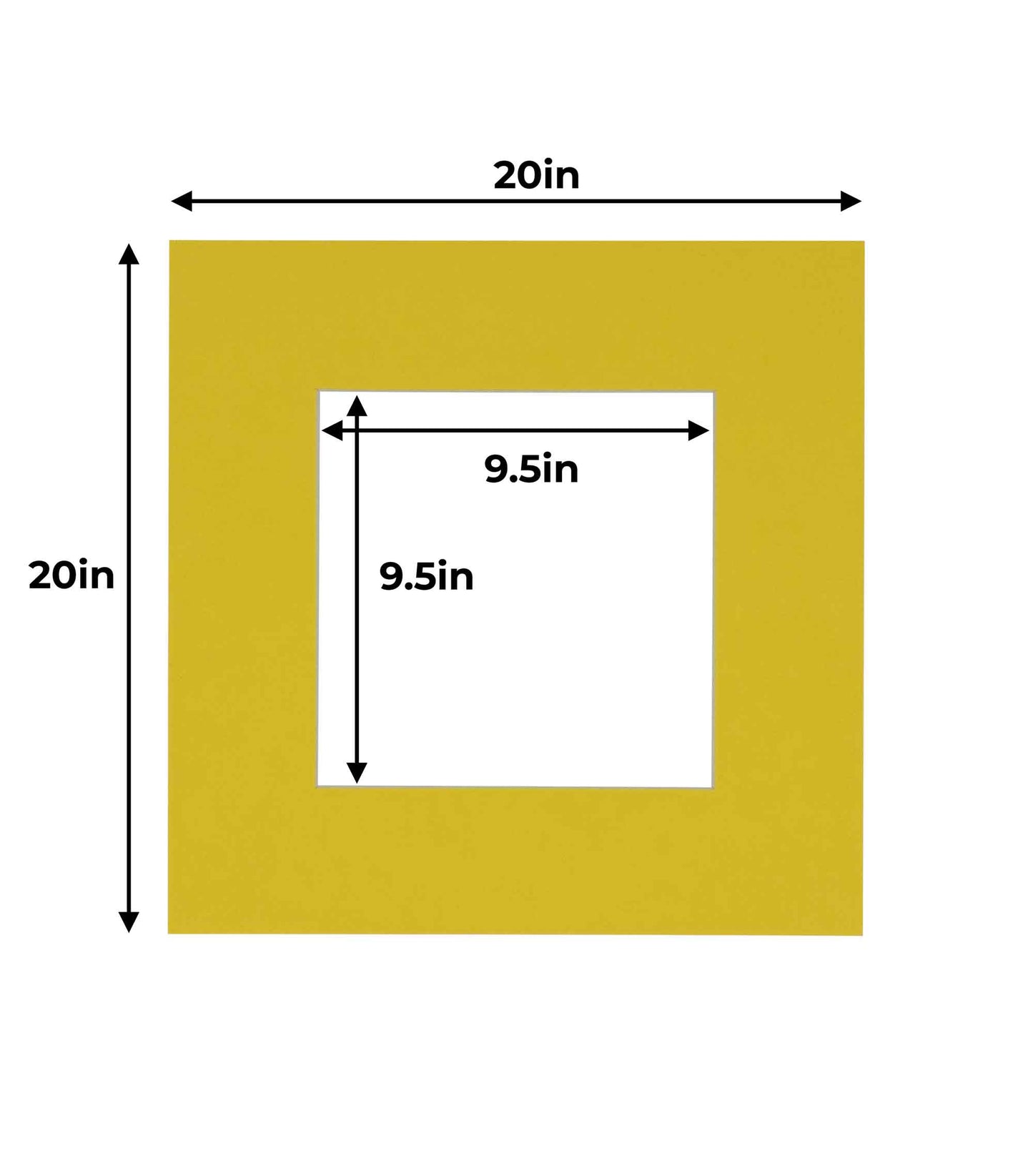 Pack of 10 Yellow Precut Acid-Free Matboard Set with Clear Bags & Backings