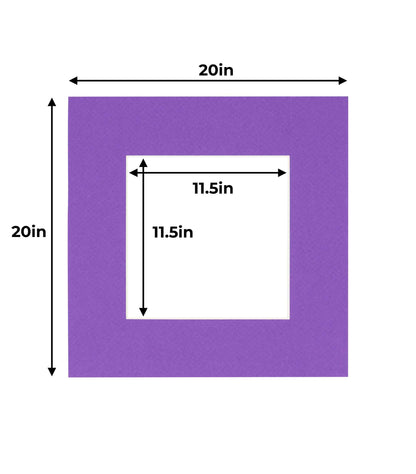 Pack of 10 Purple Precut Acid-Free Matboard Set with Clear Bags & Backings