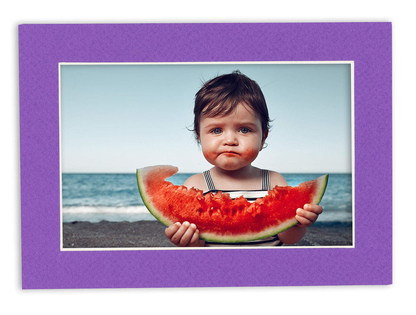 Pack of 25 Purple Precut Acid-Free Matboard Set with Clear Bags & Backings