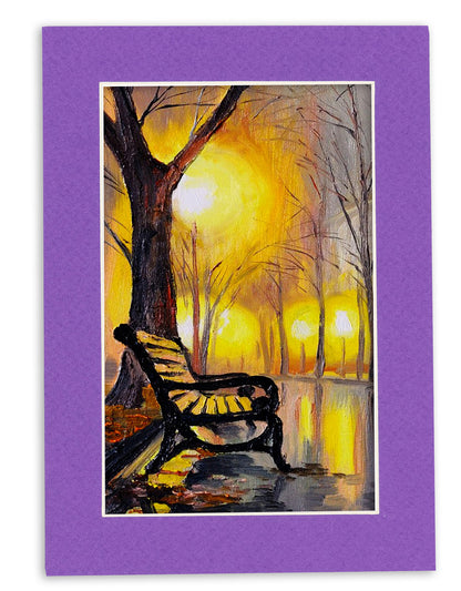 Pack of 10 Purple Precut Acid-Free Matboard Set with Clear Bags & Backings