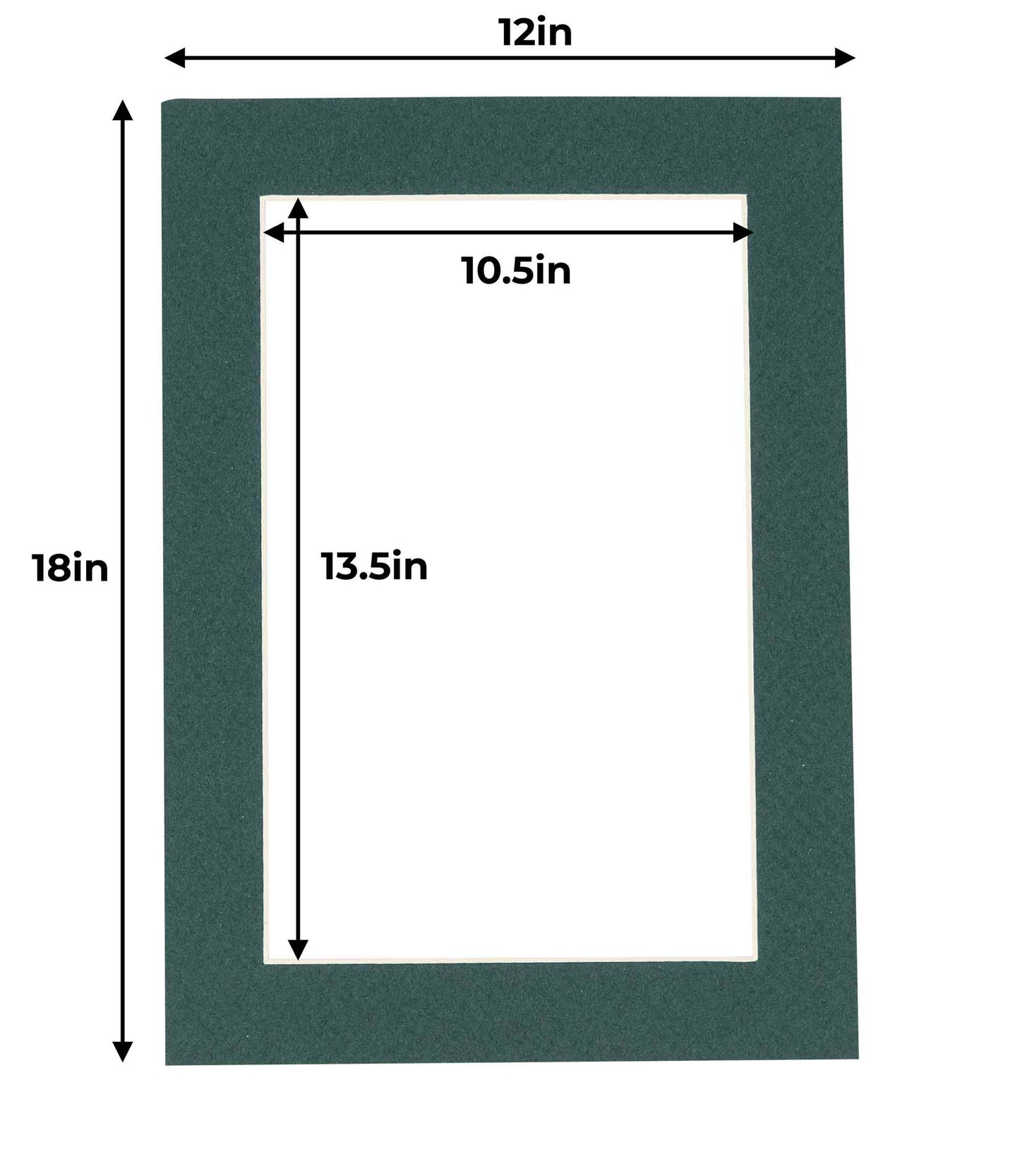 Pack of 10 Forest Green Precut Acid-Free Matboards