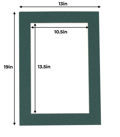 Pack of 25 Forest Green Precut Acid-Free Matboards