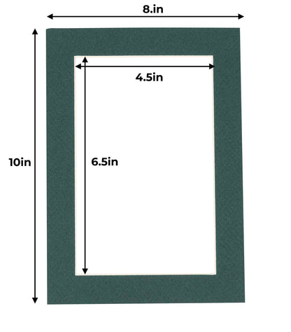 Pack of 10 Forest Green Precut Acid-Free Matboards